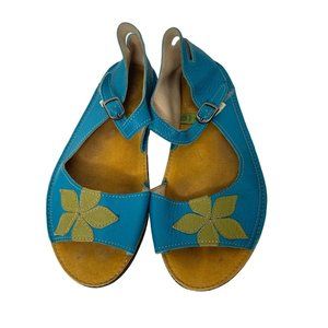Womens Soft Star “Softstar” Mary Jane Shoes Sandals Size 10 Turquoise Leather